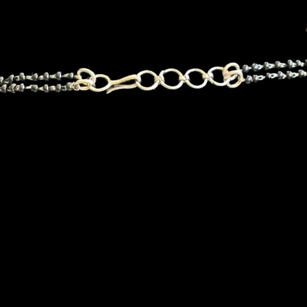 💎Elegant Black Beaded chain with Silver with Crystal Accents - Picture 3 of 4